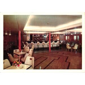 MS Seven Seas Tourist Class Main Bar Postcard Printed in Germany Unposted